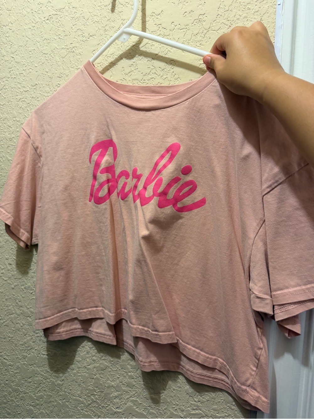 Barbie Pink Cropped Logo Tee